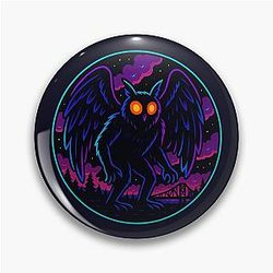 Colorful Mothman Art Pin