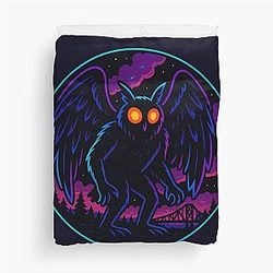 Colorful Mothman Duvet Cover