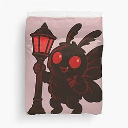 Silly Mothman Cryptid Duvet Cover