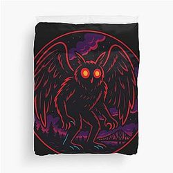 Neon Mothman Duvet Cover