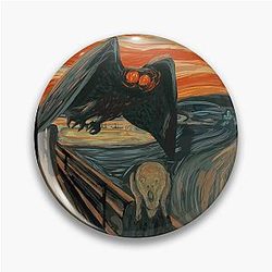 Mothman Scream West Virginia Cryptid T-Shirt Pin