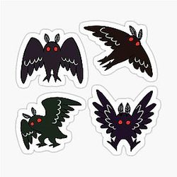 Mothman Stickers Set of 4 Sticker