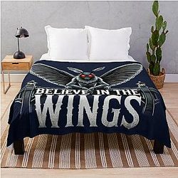 Mothman Believe in The Artwork Throw Blanket
