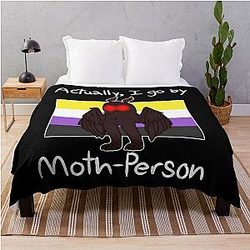 Nonbinary Mothman Throw Blanket