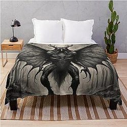 The Mothman Cryptid Throw Blanket