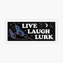 Mothman Live Laugh Lurk Glossy Sticker