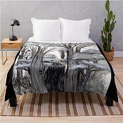 Shy Mothman Throw Blanket