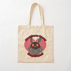 Cute Mothman is my Boyfriend Funny Cryptid Cotton Tote Bag