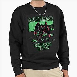 Mothman Believes In You Pullover Sweatshirt