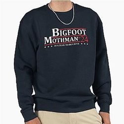 Bigfoot Cryptid Election Campaign Mothman Pullover Sweatshirt
