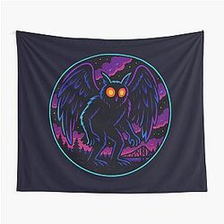 Colorful Mothman Art Tapestry