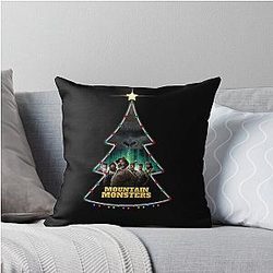 Mountain Monsters Christmas Throw Pillow