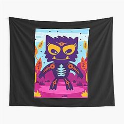 Birthday Girl Mountain Sea Monster Vintage Style Tapestry