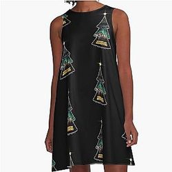 Mountain Monsters Christmas A-Line Dress