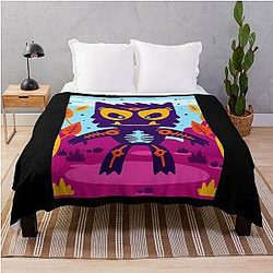 Birthday Girl Mountain Monsters Sea Monster Vintage Style Throw Blanket
