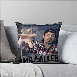 Mr. Bellen Black Throw Pillow