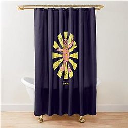 Mr Blobby Japanese Shower Curtain