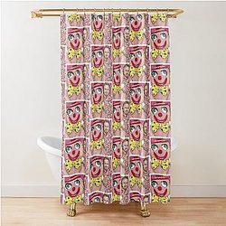 TV Celebrity Icons  Mr Blobby and Noel House Party Shower Curtain