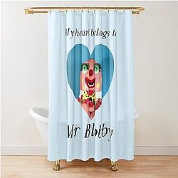 My heart belongs to Mr. Blobby shower curtain