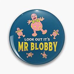 Mr Blobby Husband Wife Boss T shirt Pin