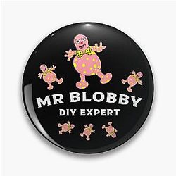 Mr Blobby DIY Handyman Expert Boss T Shirt Pin