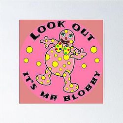 Mr Blobby Husband Wife Boss T Shirt Poster