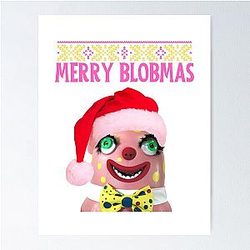 Mr Blobby's Christmas Poster