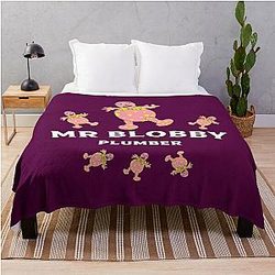 Mr Blobby Plumber - Mr Blobby Handyman - Mr Blobby Boss t-shirt Throw Blanket