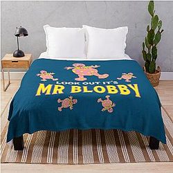 Mr Blobby Husband T Shirt Throw Blanket