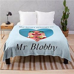 My heart belongs to Mr. Blobby Throw Blanket