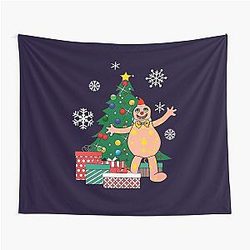 Mr. Blobby Around the Christmas Tree Tapestry