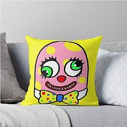 Mr. Blobby 90s Nostalgia Blobby Man Pink Yellow Throw Pillow