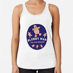 Mr Blobby Husband Wife Boss Racerback Tank Top