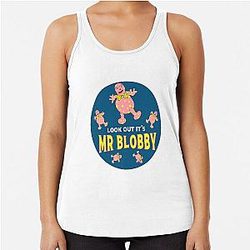 Mr Blobby Husband T shirt Racerback Tank Top