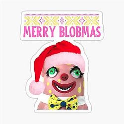 Mr Blobby Christmas Sticker