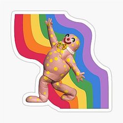 Mr Blobby Rainbow Sticker