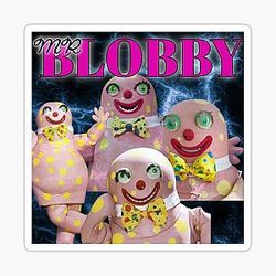 Mr. Blobby Vintage 90s Bootleg Design Sticker