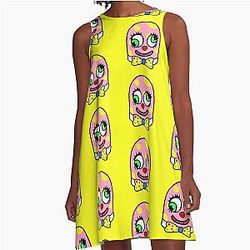 Mr Blobby 90s Nostalgia A-Line Dress Pink Yellow
