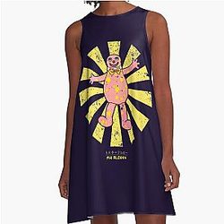 Mr Blobby Retro Japanese A Line Dress