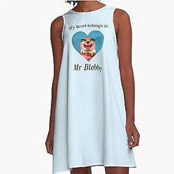 My heart belongs to Mr Blobby A-Line Dress