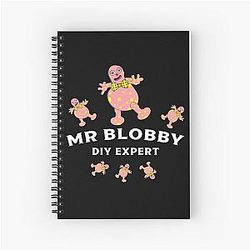Mr Blobby DIY Handyman Expert Boss t shirt Spiral Notebook