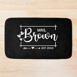 Mrs. Brown Estimated 2000 25th Wedding Anniversary Gift for Her Wife Bath Mat