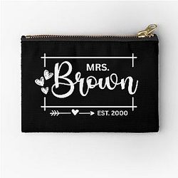 Mrs. Brown Estimated 2000 25th Wedding Anniversary Gift for Her Women Zipper Pouch
