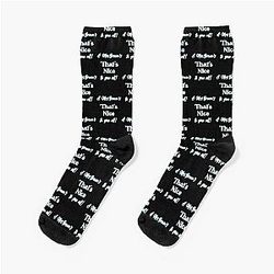 A Mrs. Brown's Nice to You All White Font Socks