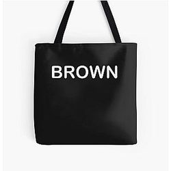Name Brown Print Tote Bag