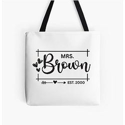 Mrs Brown 2000 25th Wedding Anniversary Gift for Her Wife All Over Print Tote Bag