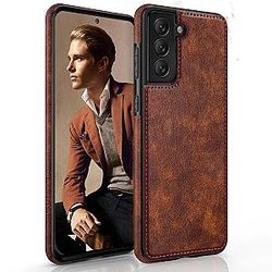 LOHASIC Galaxy S22 Plus Case 5G Premium Leather Luxury Business PU Non-Slip Grip Shockproof Bumper Full Body Protective Cover Men Phone Case for Samsung Galaxy S22 6.6 inch Brown