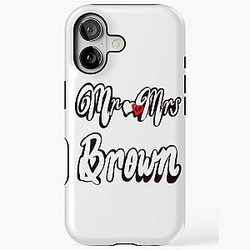 Mr and Mrs Brown Personalised Love Couple, Newly Wed Wife Husband for Valentine's Day anniversary iPhone Tough Case
