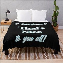A Mrs. Brown's Nice White Font Throw Blanket