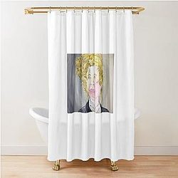 Brown Boy Painting by the Sea Artist. Shower Curtain